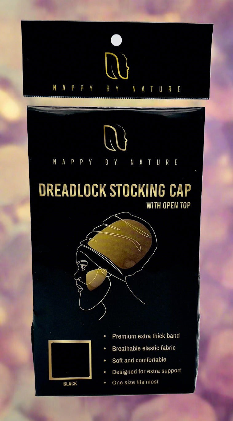 Open Top Black Dreadlock Stocking Cap